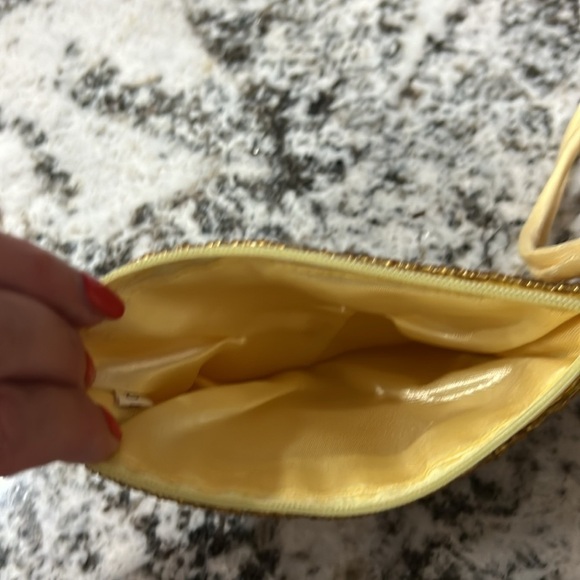 Vintage Angel Purse Beaded Ermo Wristlet Bag Coin Gold Christmas Holiday - Picture 8 of 9